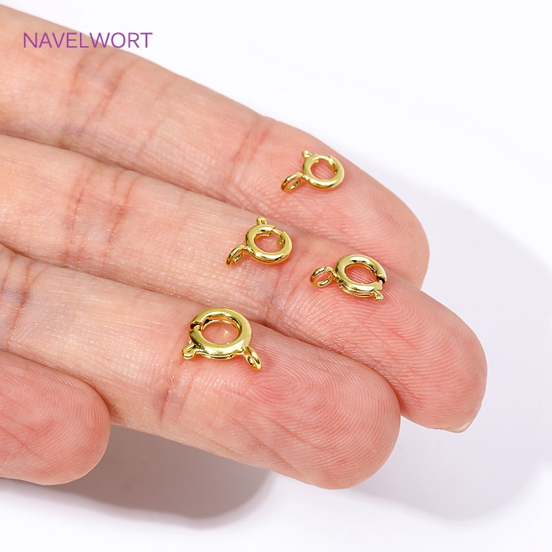 Jewelry Making Articles - 14K/18K Gold Plated Brass Spring Clasps,5/5.5/6/7mm