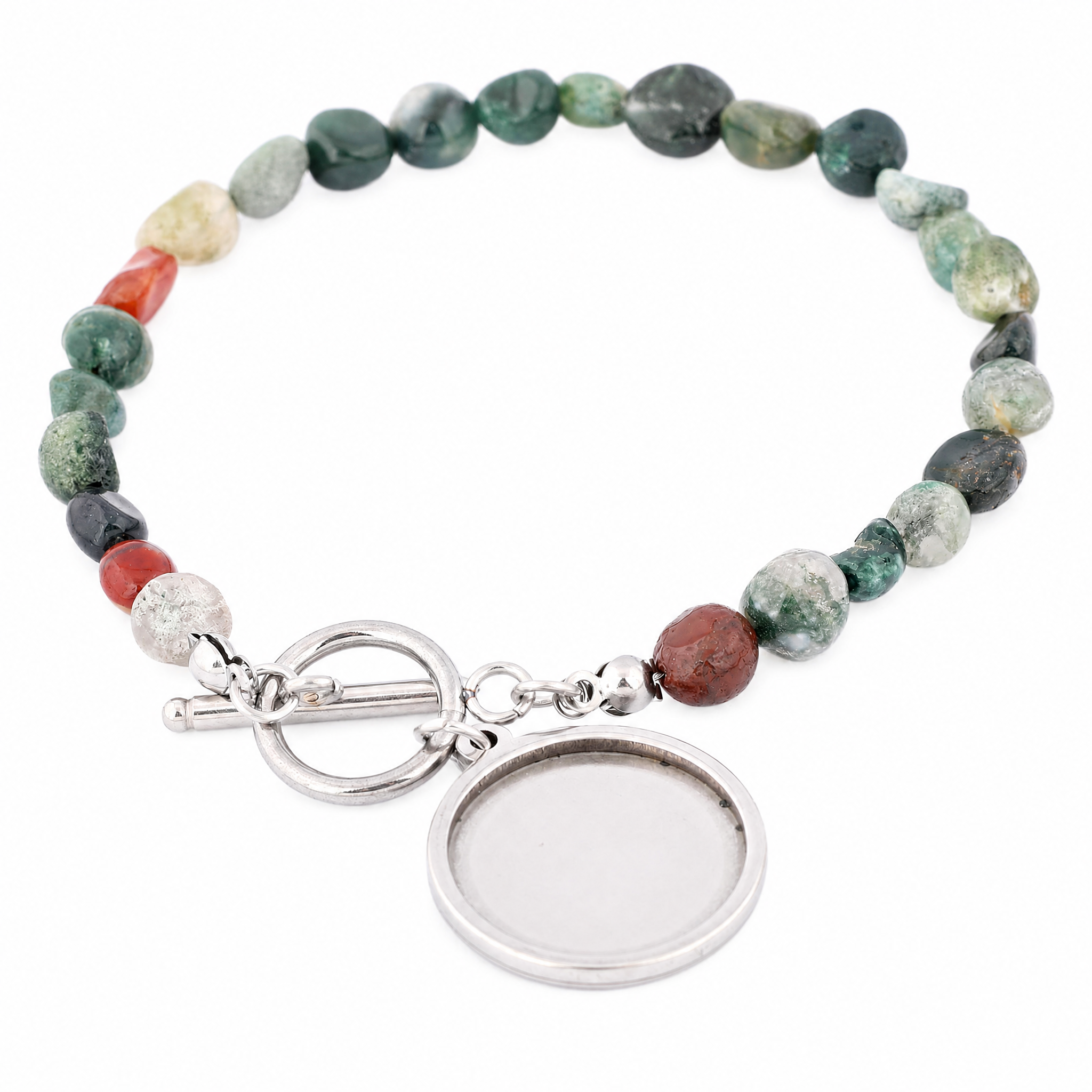 Jewelry Making Stones - 2pcs Natural Stone Beaded Bracelet Base