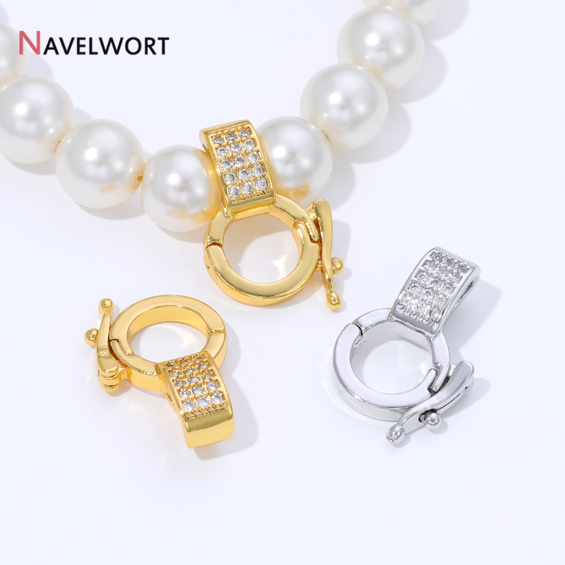Jewelry Making Articles - 18K Gold Plated Brass Inlaid Zircon