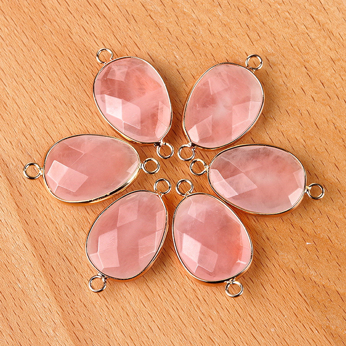 Jewelry Making Stones - 10pcs Natural Stone Pendant Connector Double
