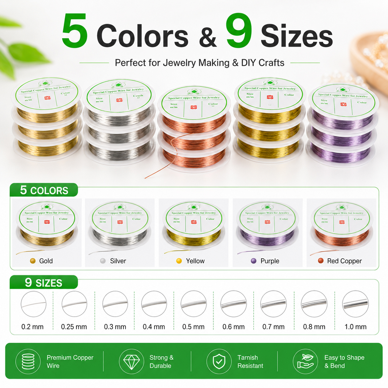 Jewelry Making Thread - 1pc 0.2-1mm Coppers Jewelry Wire, Tarnish