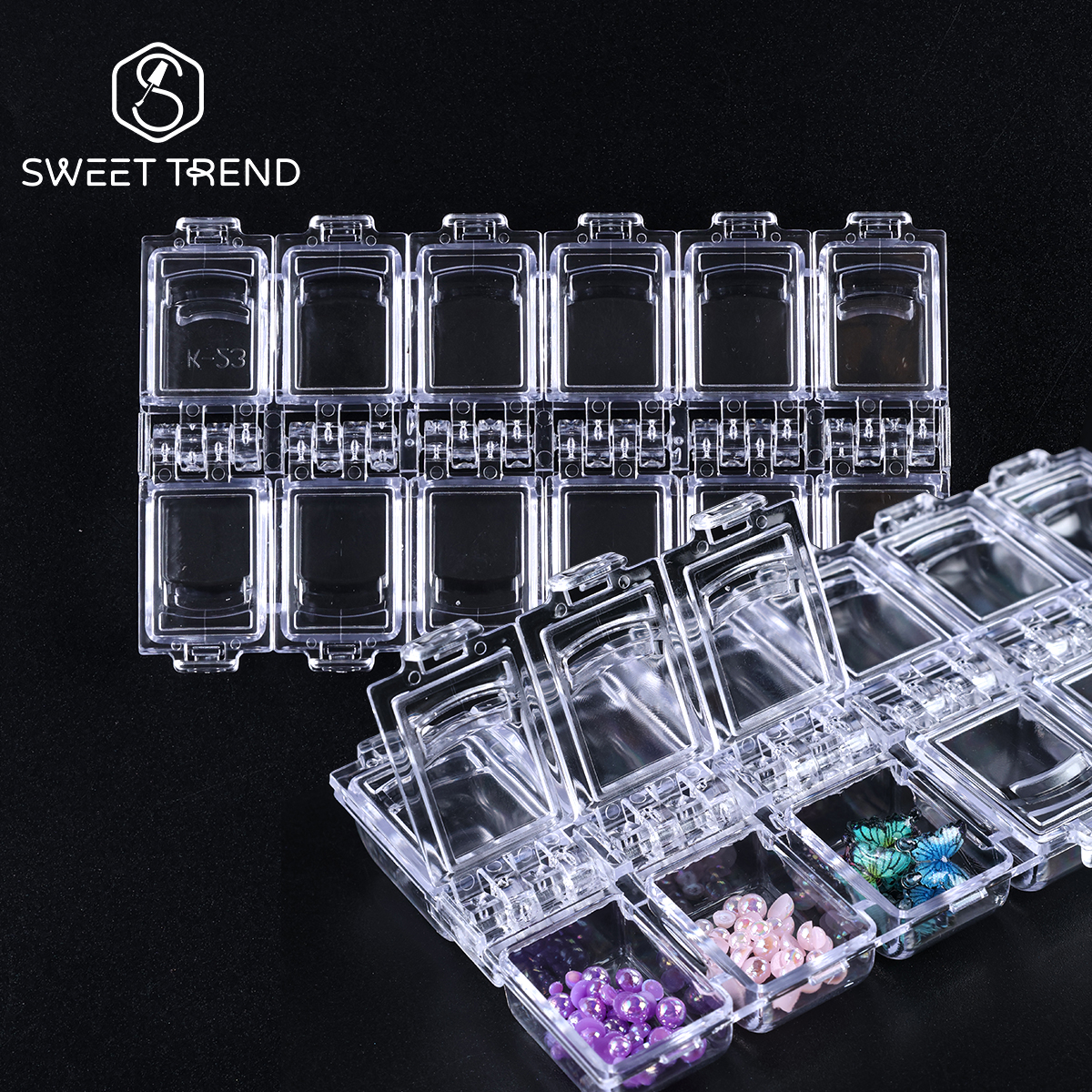 Jewelry Making Workshops - 12 Grids Empty Nail Accessories Storage