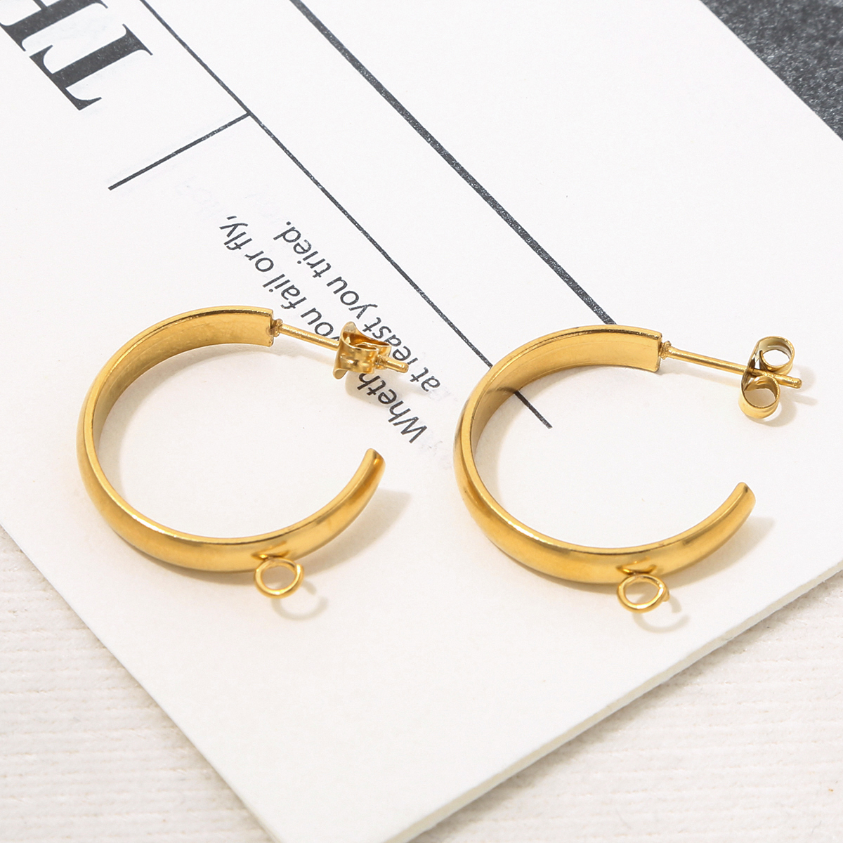 Jewelry Making Hoops - 10pcs Stainless Steel Hooks C Shape