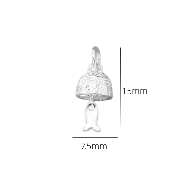 925 Sterling Silver Bell Charm - Jewelry Making In La reseña y precio