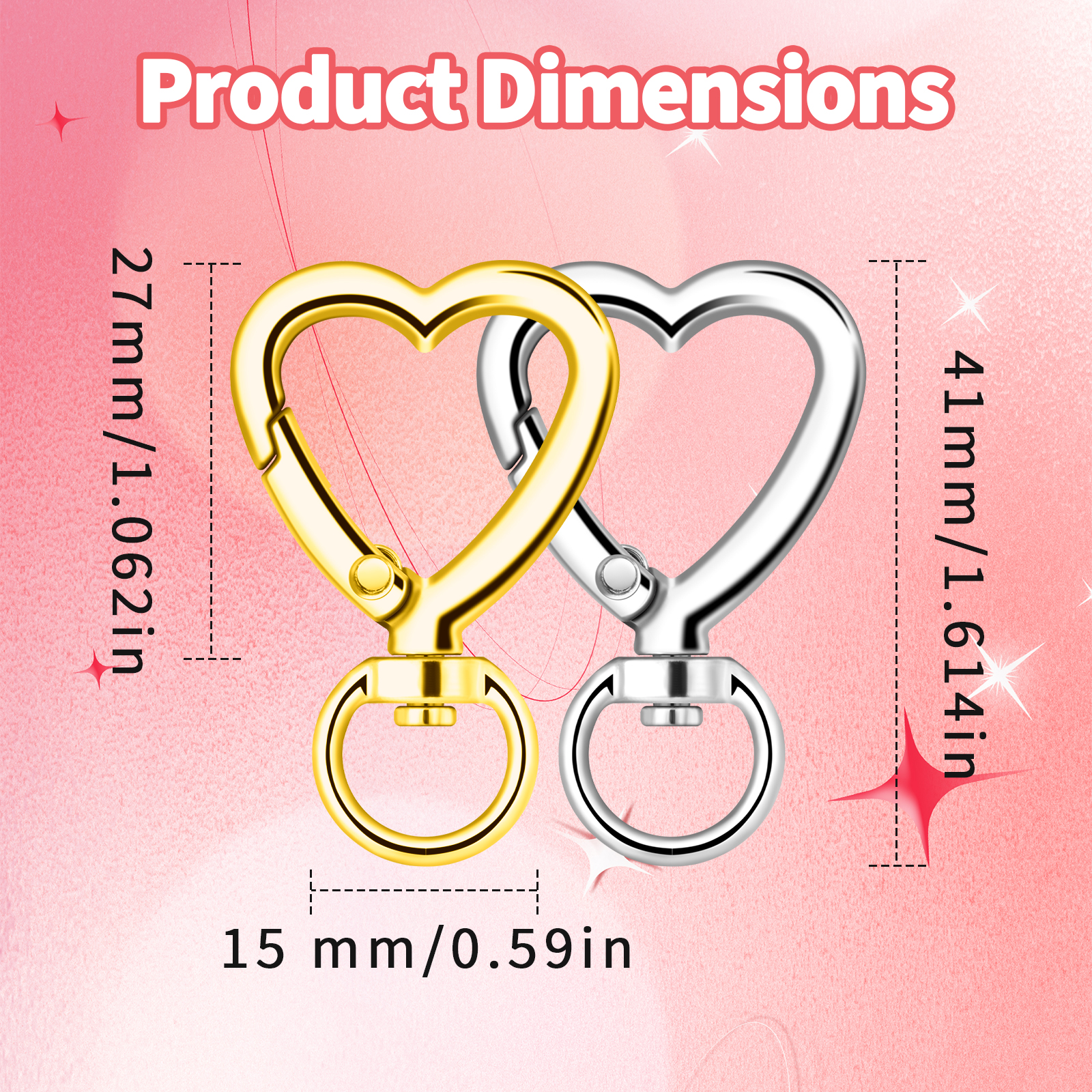 10pcs Metal Heart Lobster Claw - Jewelry Making Hoops reseña y precio