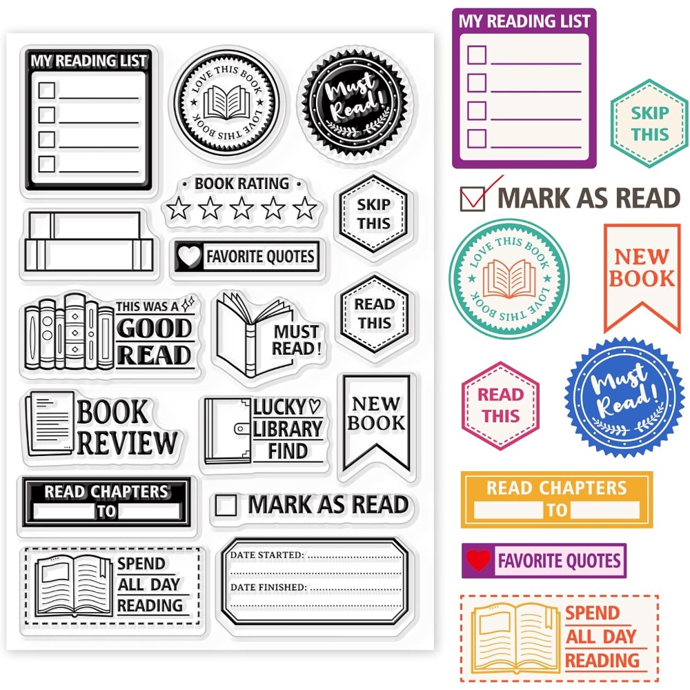 Book Reading Label Clear Stamp - Jewelry Making Journal reseña y precio