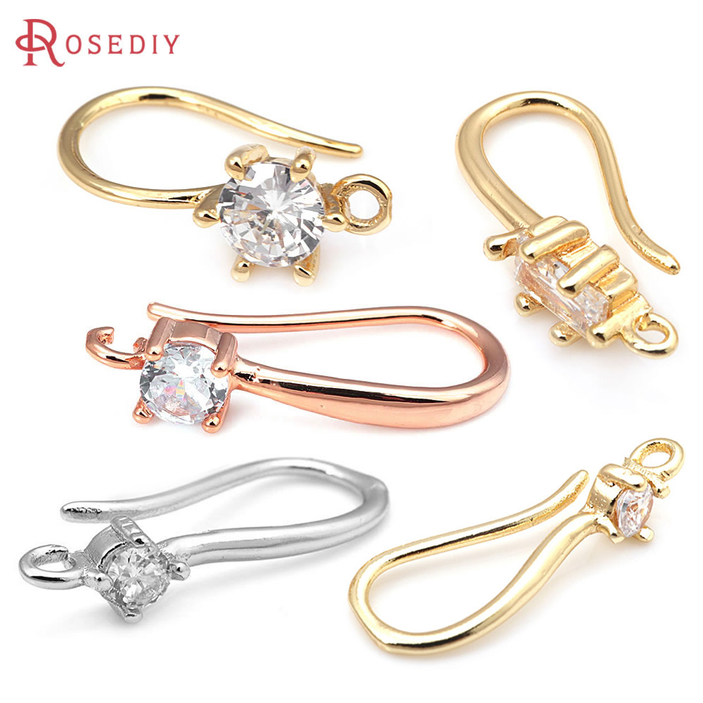 18K Gold Color Brass with Zirc - Jewelry Making Articles reseña y precio
