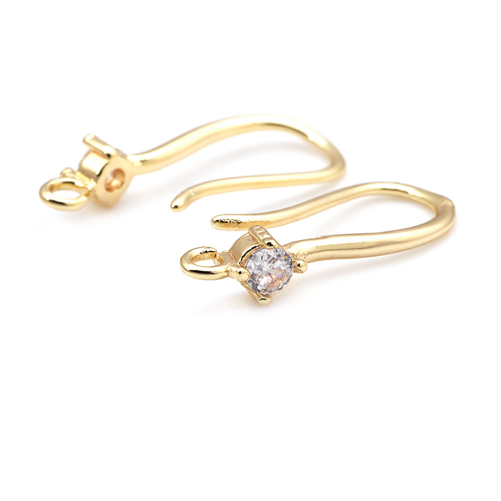 18K Gold Color Brass with Zirc - Jewelry Making Articles reseña y precio