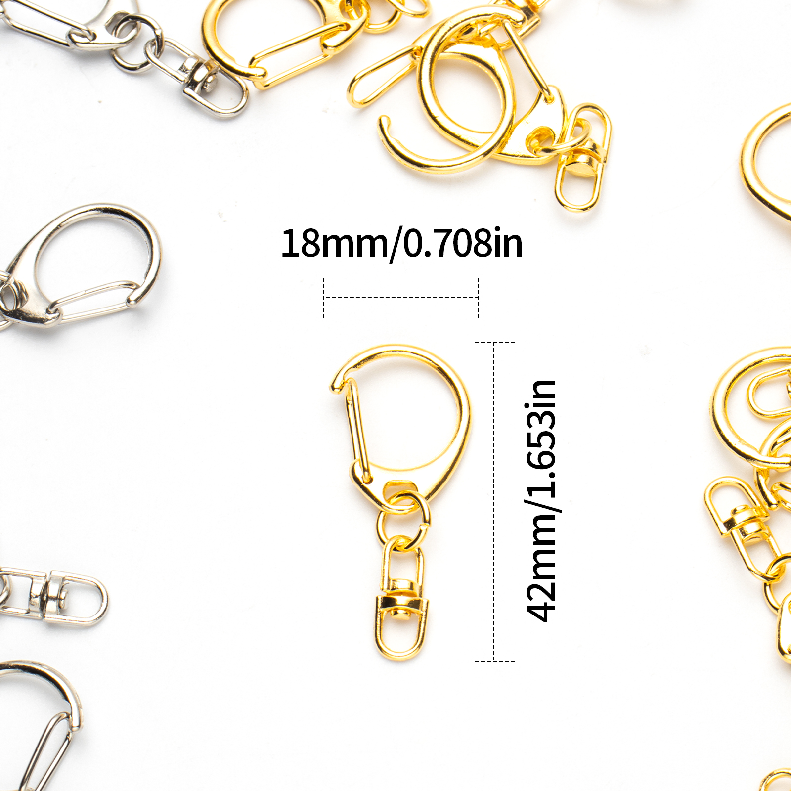 5pcs D Snap Hook Keychain Ring - Jewelry Making Hoops reseña y precio
