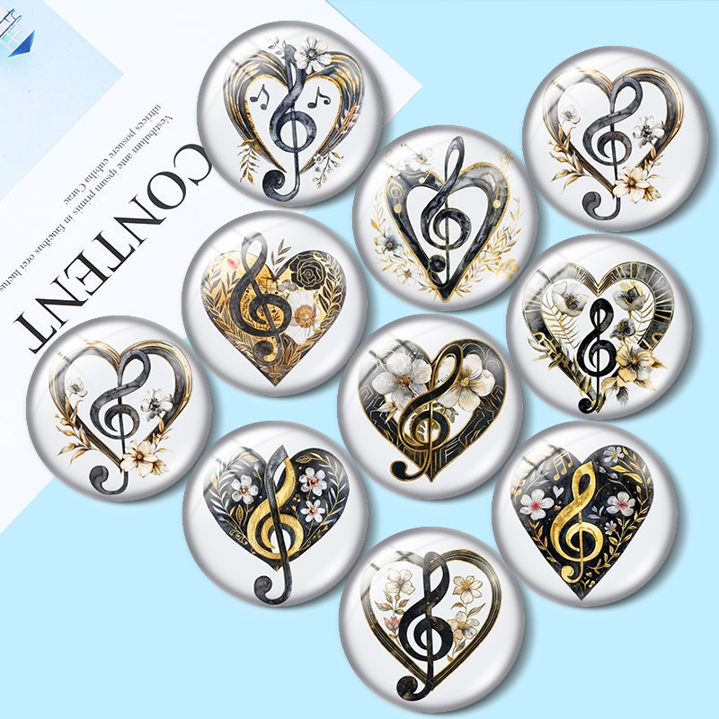 Music Note  Heart 12/18/20/25m - Jewelry Making Notes reseña y precio