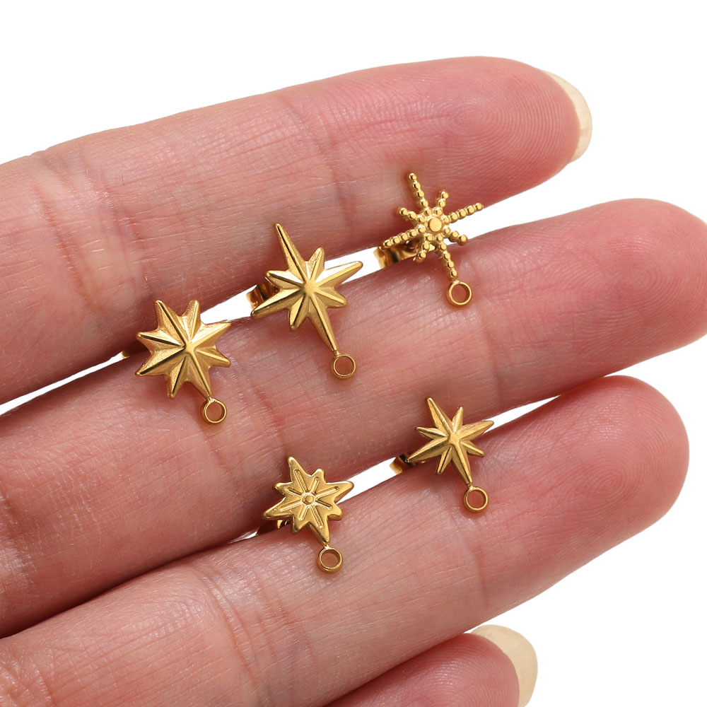 6pcs Stainless Steel Star Earr - Jewelry Making Workshops reseña y precio