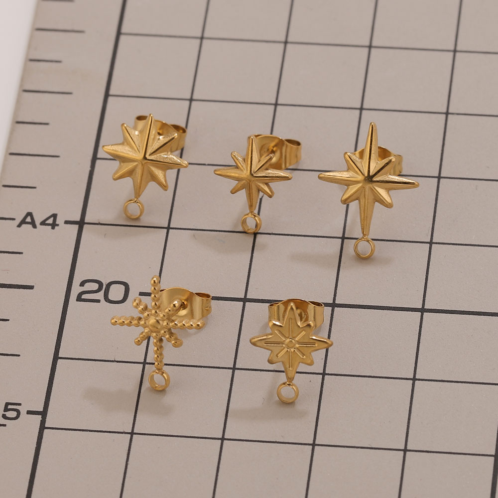 6pcs Stainless Steel Star Earr - Jewelry Making Workshops reseña y precio