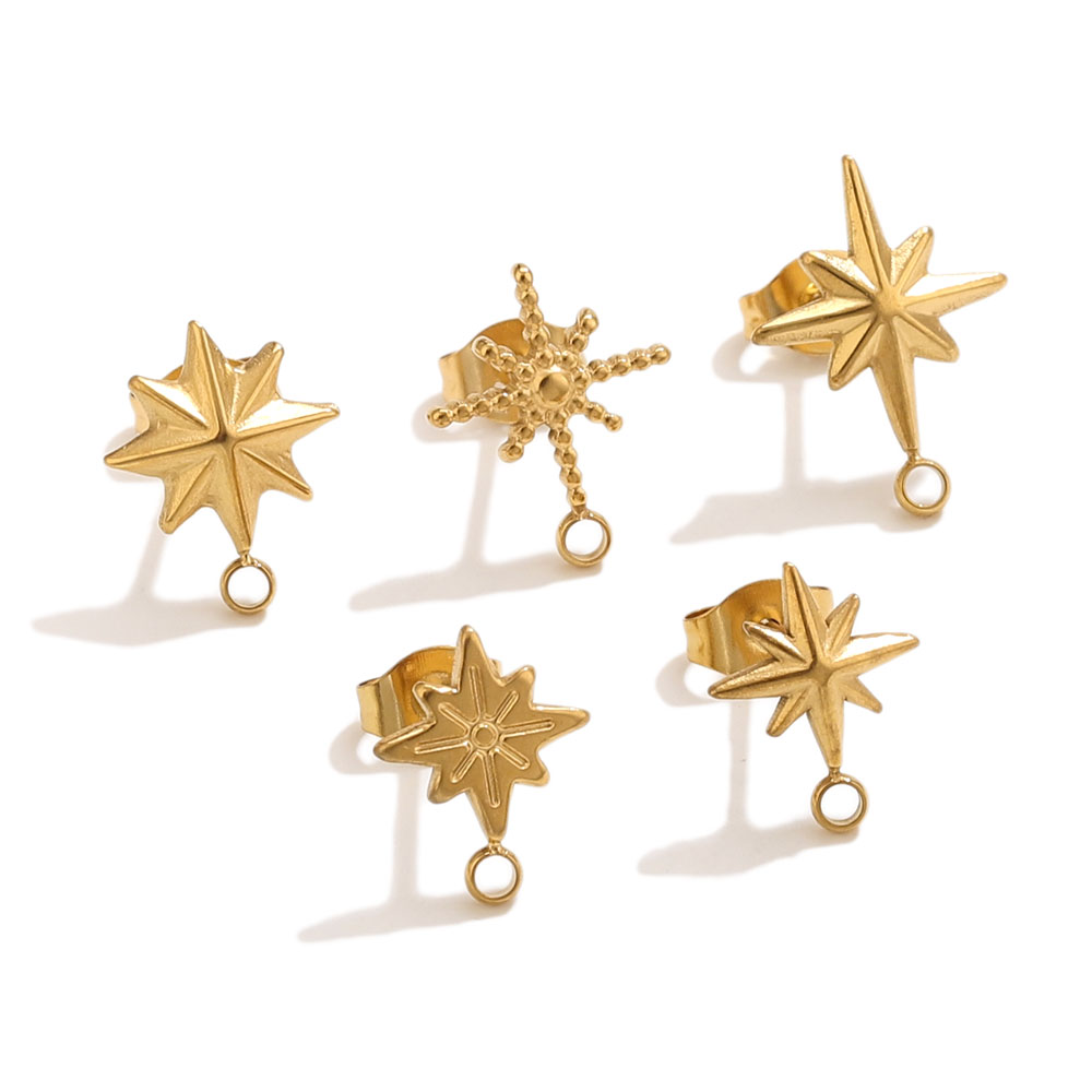 6pcs Stainless Steel Star Earr - Jewelry Making Workshops reseña y precio
