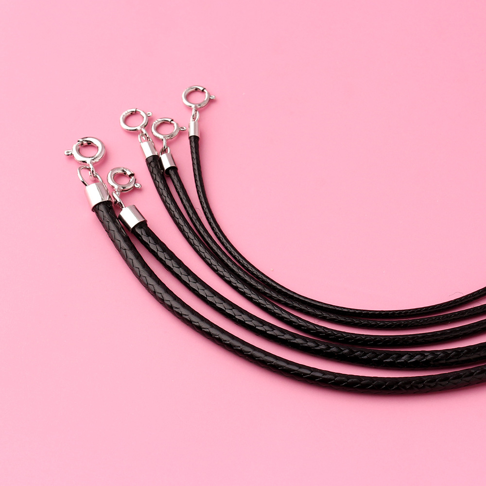 925 Silver Black Braided Leath - Jewelry Making In La reseña y precio