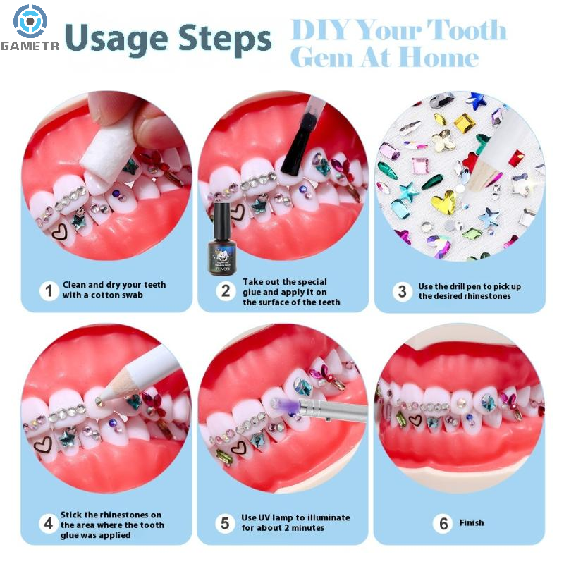 1 Set Dental Tooth Gems Crysta - Jewelry Making Workshops reseña y precio