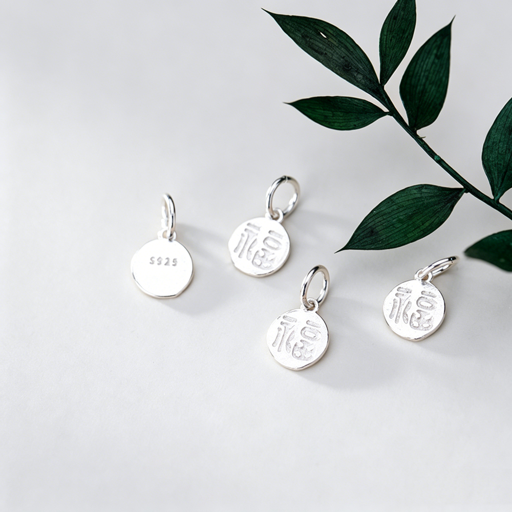 925 Silver Fu Character Charm  - Jewelry Making In La reseña y precio