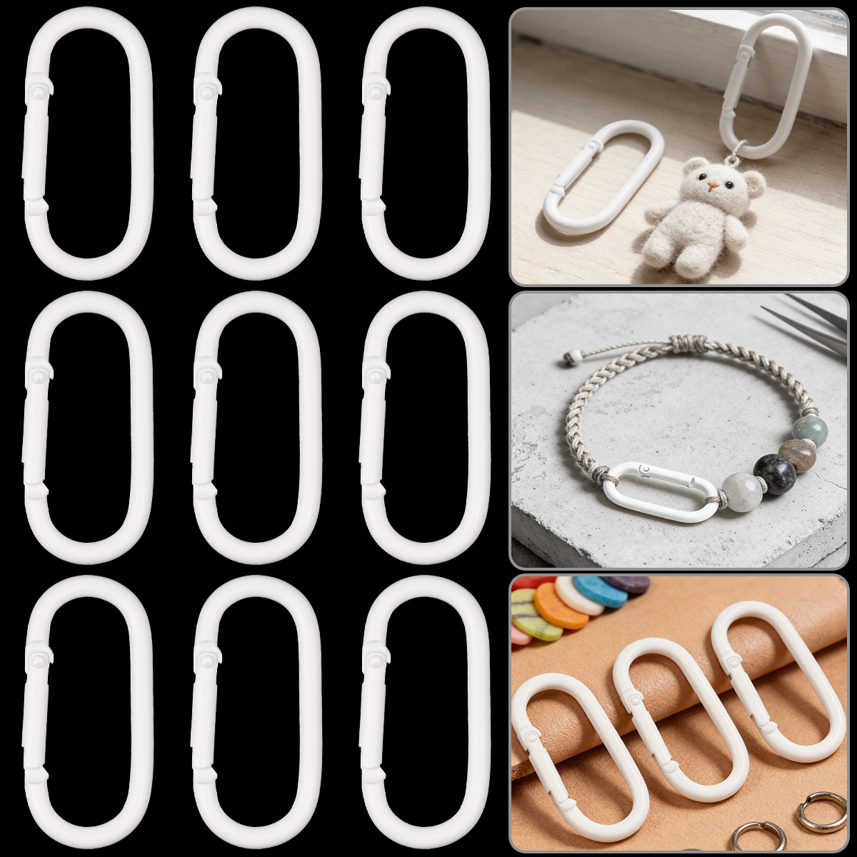 5/10/20pcs White Oval Spring B - Jewelry Making Hoops reseña y precio