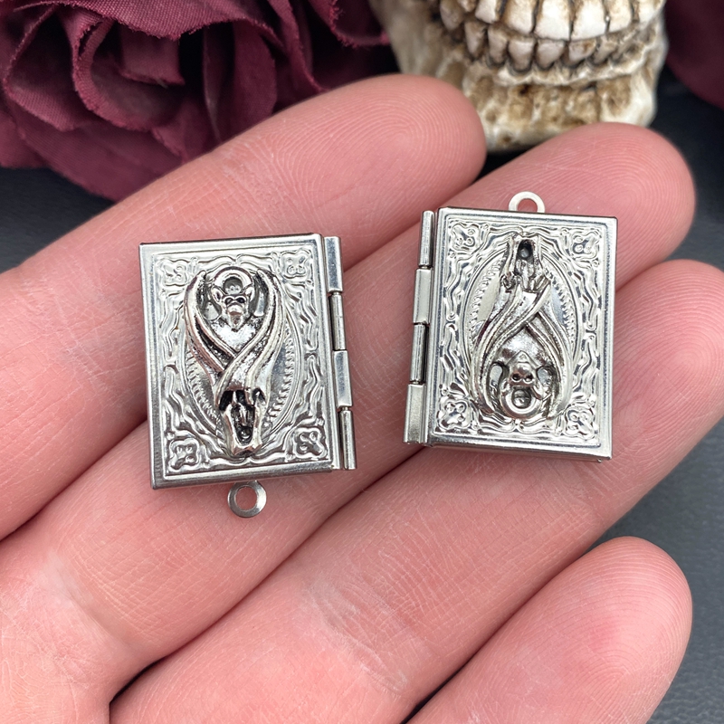 2psc Dainty Bat Book Locket Ch - Jewelry Making Journal reseña y precio