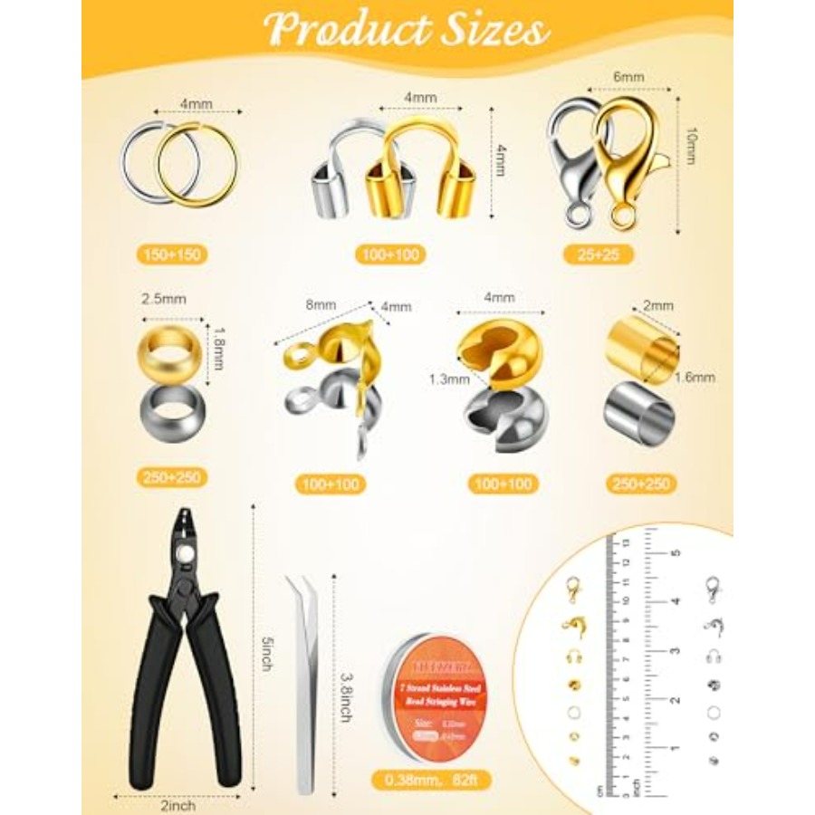 1950 Pcs Jewelry Making Cord E - Jewelry Making Kit For Beginners reseña y precio