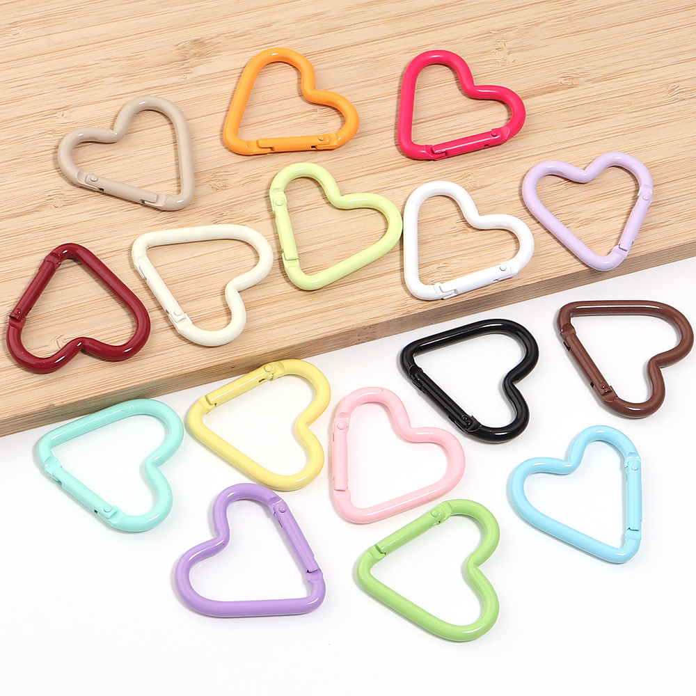 5pcs Colorful Heart-shaped Alu - Jewelry Making Hoops reseña y precio