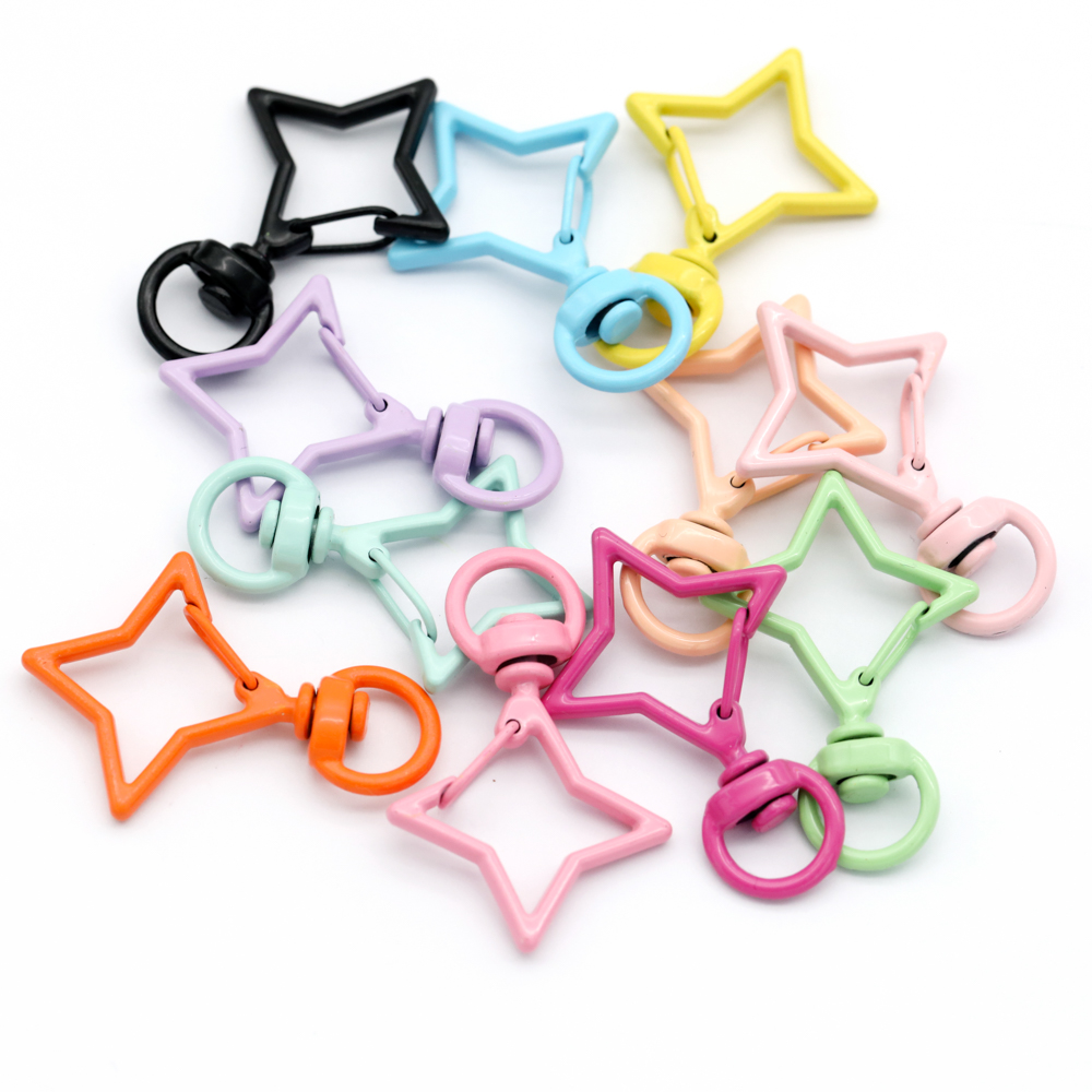 5pcs 38x26mm Colorful Star Rho - Jewelry Making Hoops reseña y precio