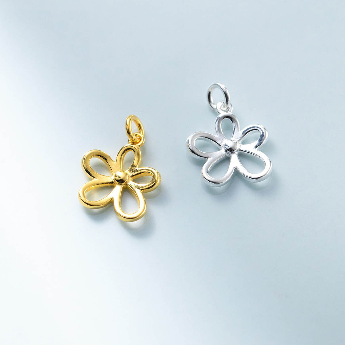 925 Sterling Silver Hollow Flo - Jewelry Making In La reseña y precio