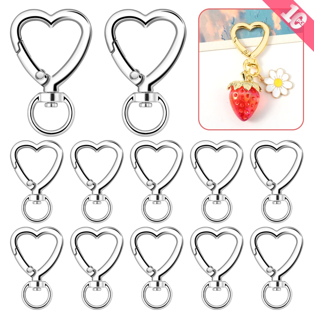 10pcs Metal Heart Lobster Claw - Jewelry Making Hoops reseña y precio