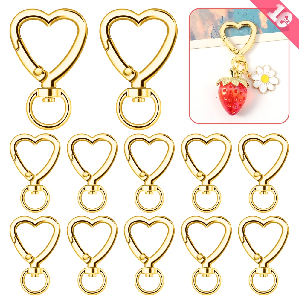 10pcs Metal Heart Lobster Claw - Jewelry Making Hoops reseña y precio
