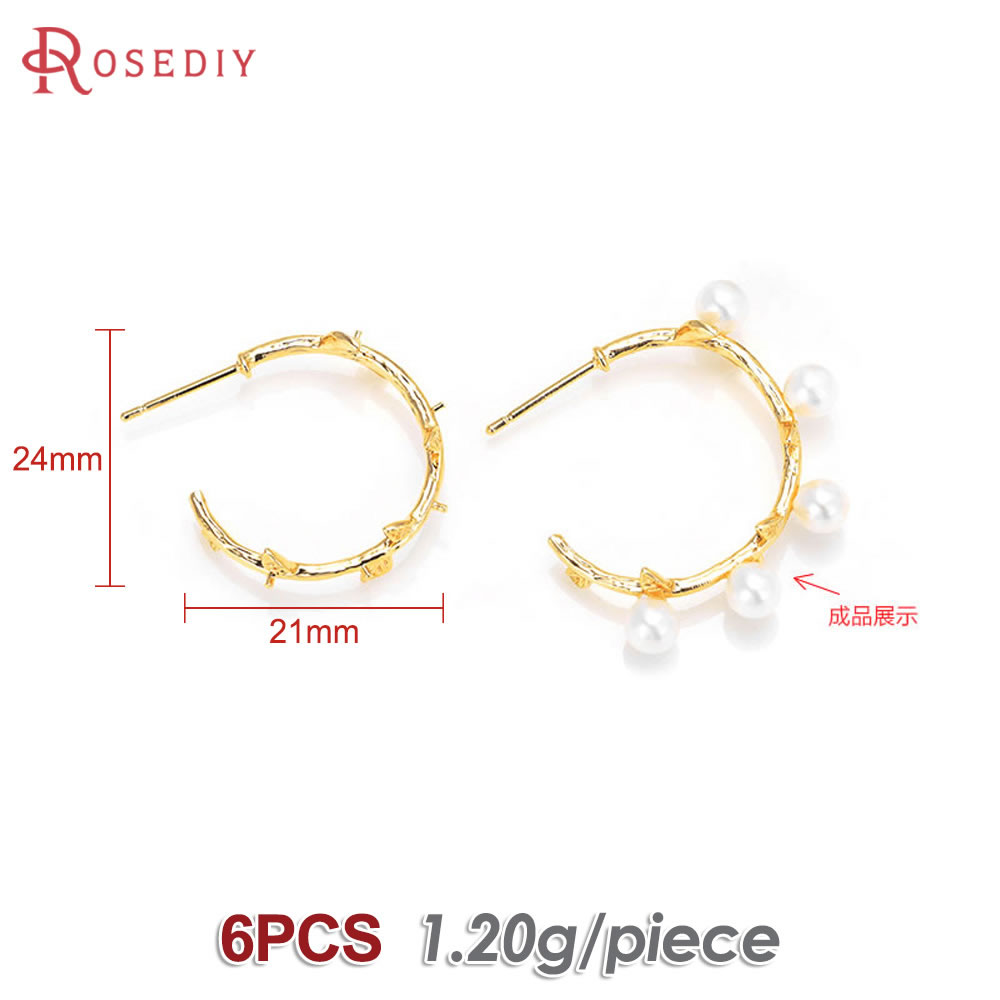 6PCS 18K Gold Color Brass with - Jewelry Making Articles reseña y precio