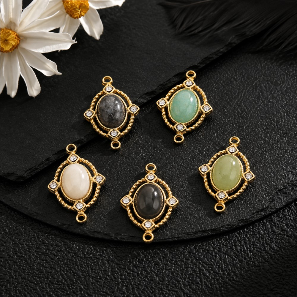 1Piece  Vintage Enamel Natural - Jewelry Making Stones reseña y precio