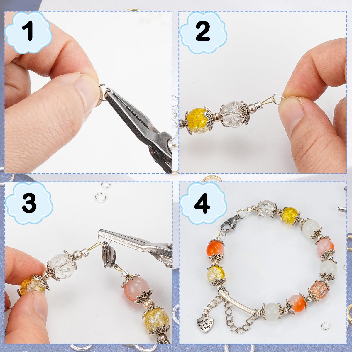 Iron Open Jump Rings Connector - Jewelry Making Kit For Beginners reseña y precio