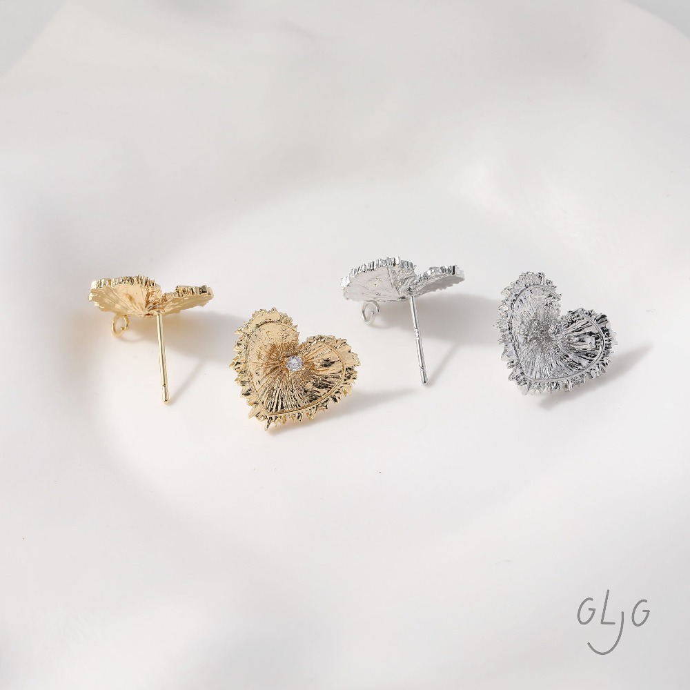 4PCS Heart Charms Stud Earring - Jewelry Making Articles reseña y precio