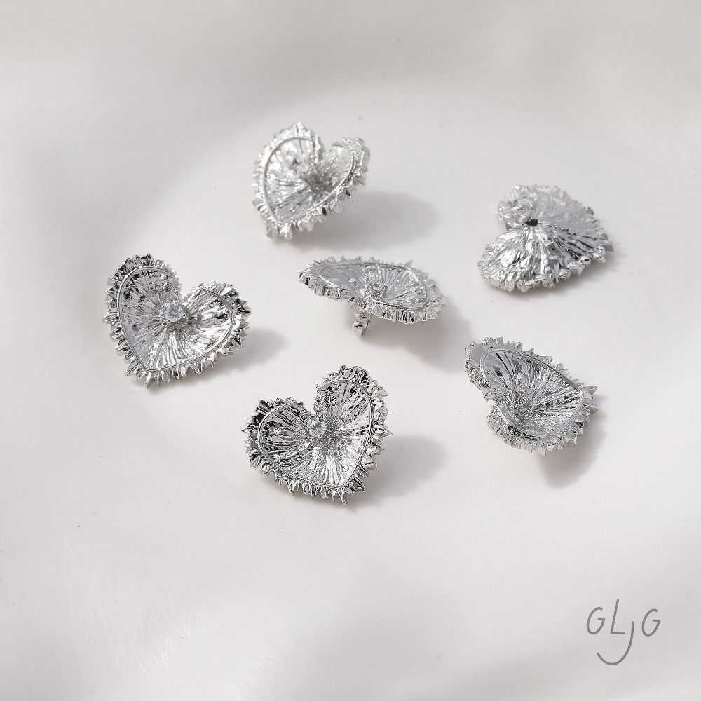 4PCS Heart Charms Stud Earring - Jewelry Making Articles reseña y precio