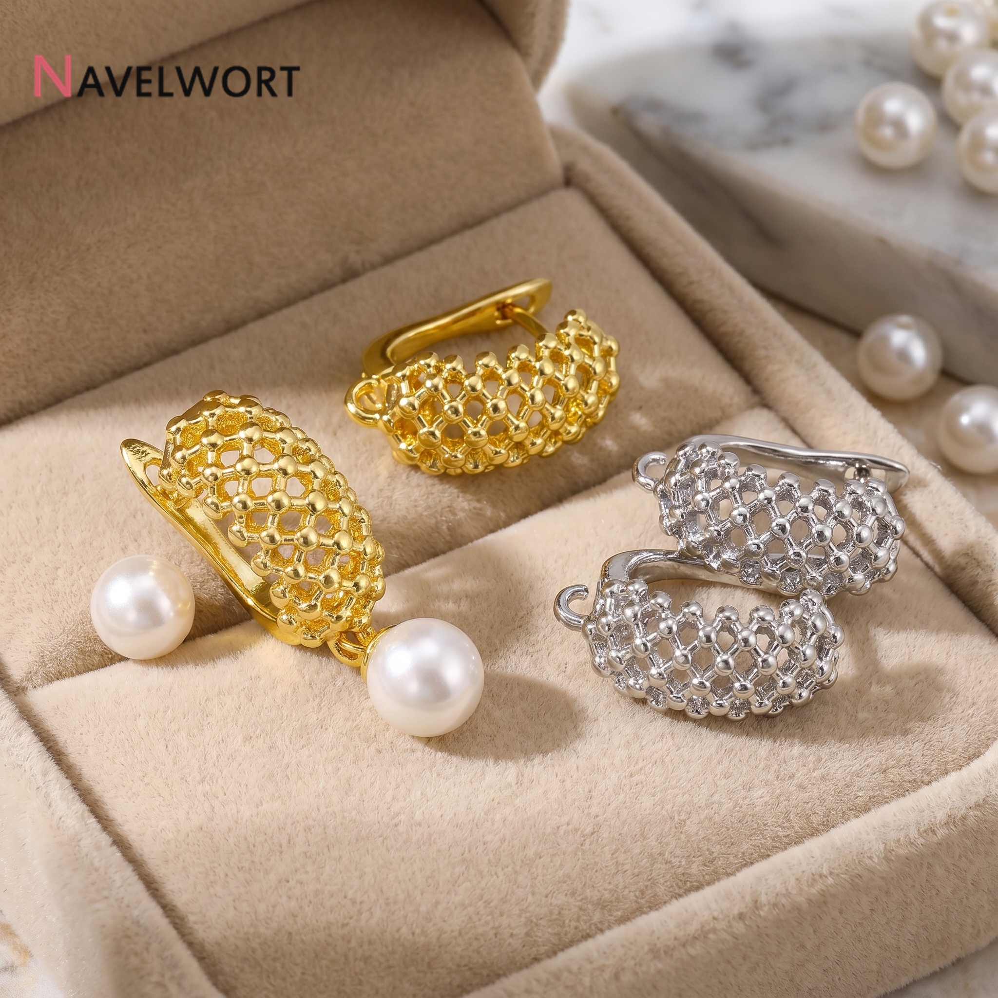 18K Gold Plated Brass  Hollow  - Jewelry Making Articles reseña y precio