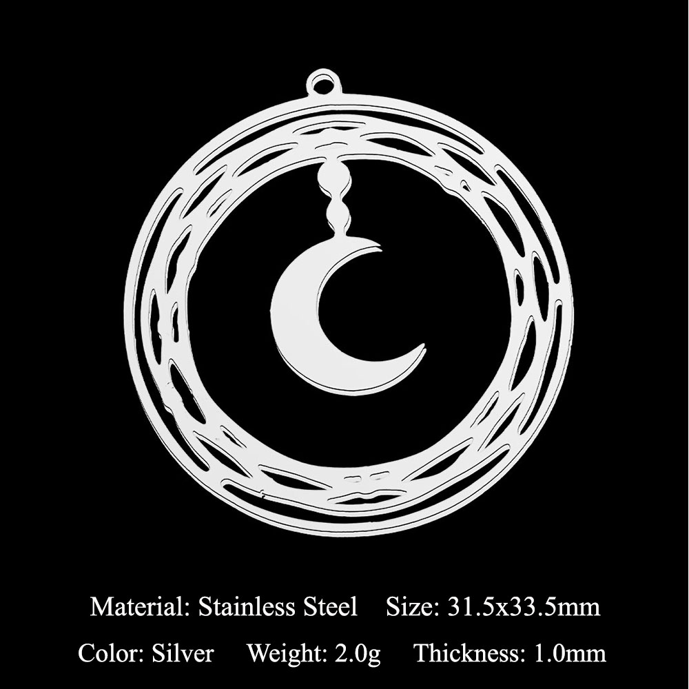 5pcs/Lot Stainless Steel Moon  - Jewelry Making In La reseña y precio