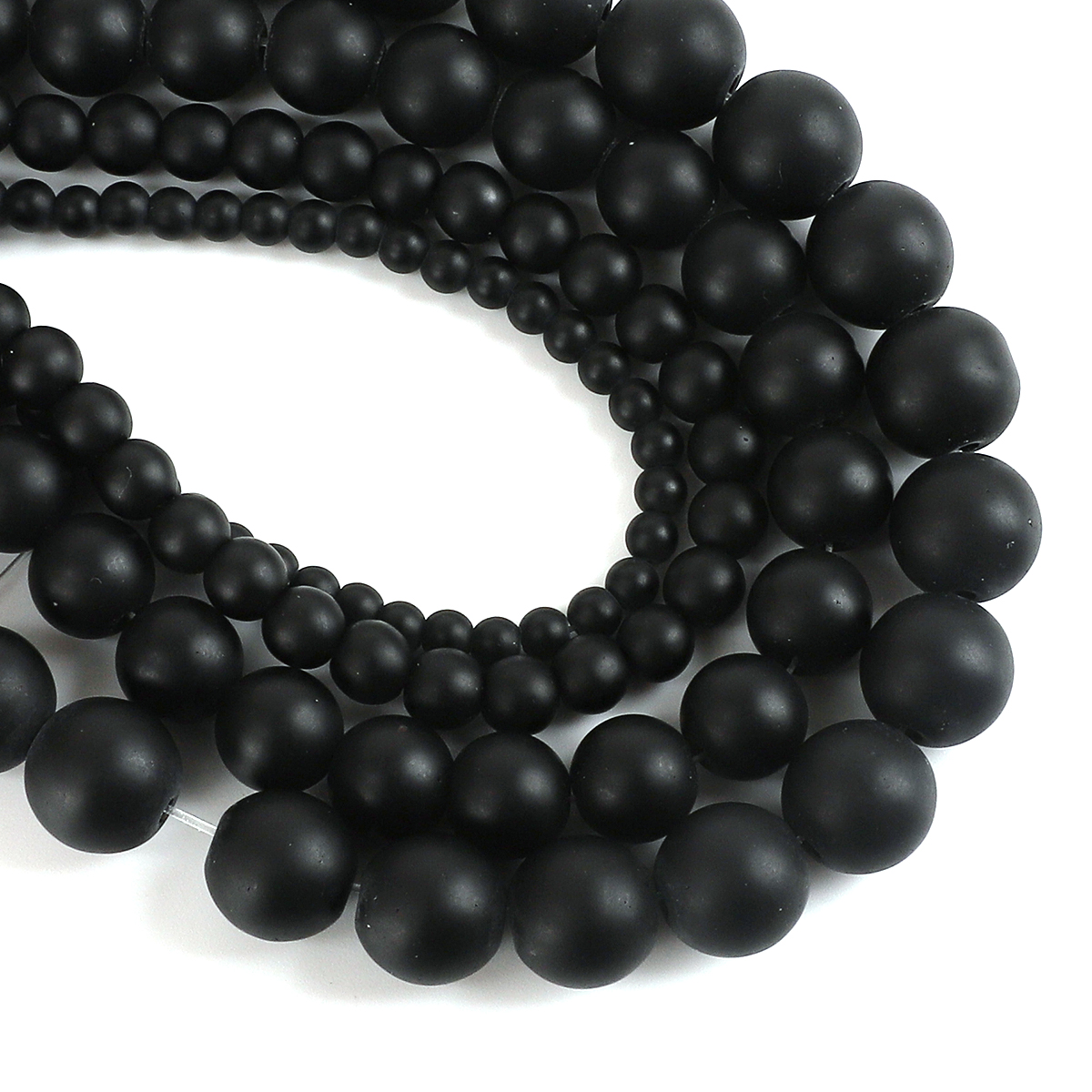 Black Frosted Matte Glass Bead - Jewelry Making Stones reseña y precio