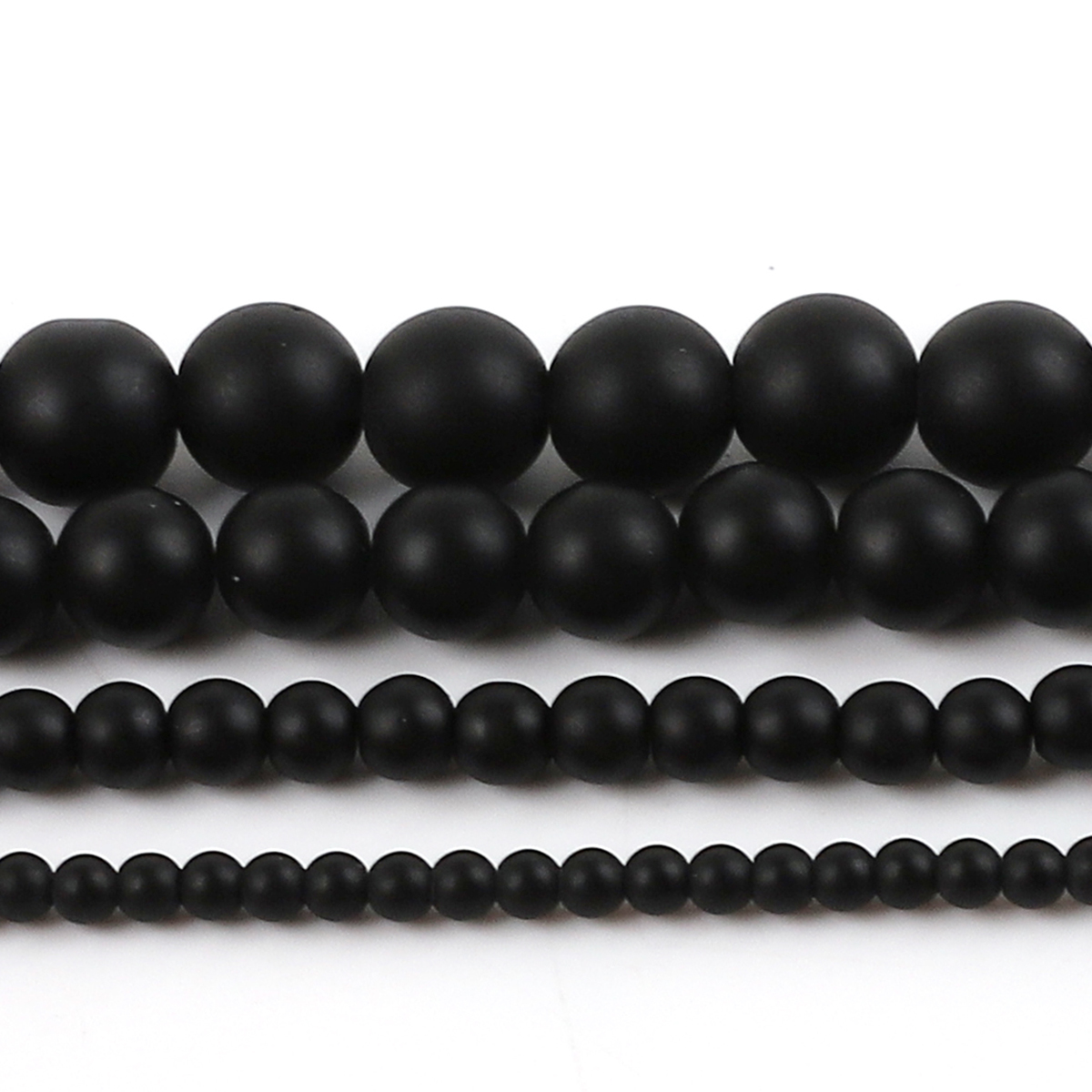 Black Frosted Matte Glass Bead - Jewelry Making Stones reseña y precio